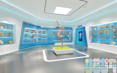 Locomotor system exhibition area of science museum